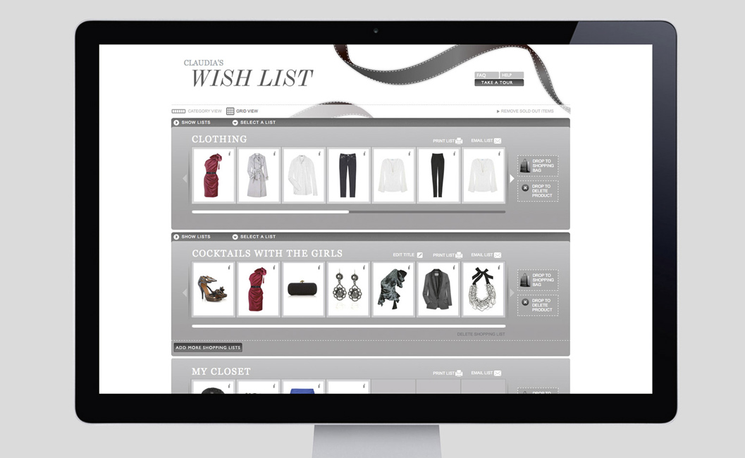 Net a Porter, and its numerous wishlist options