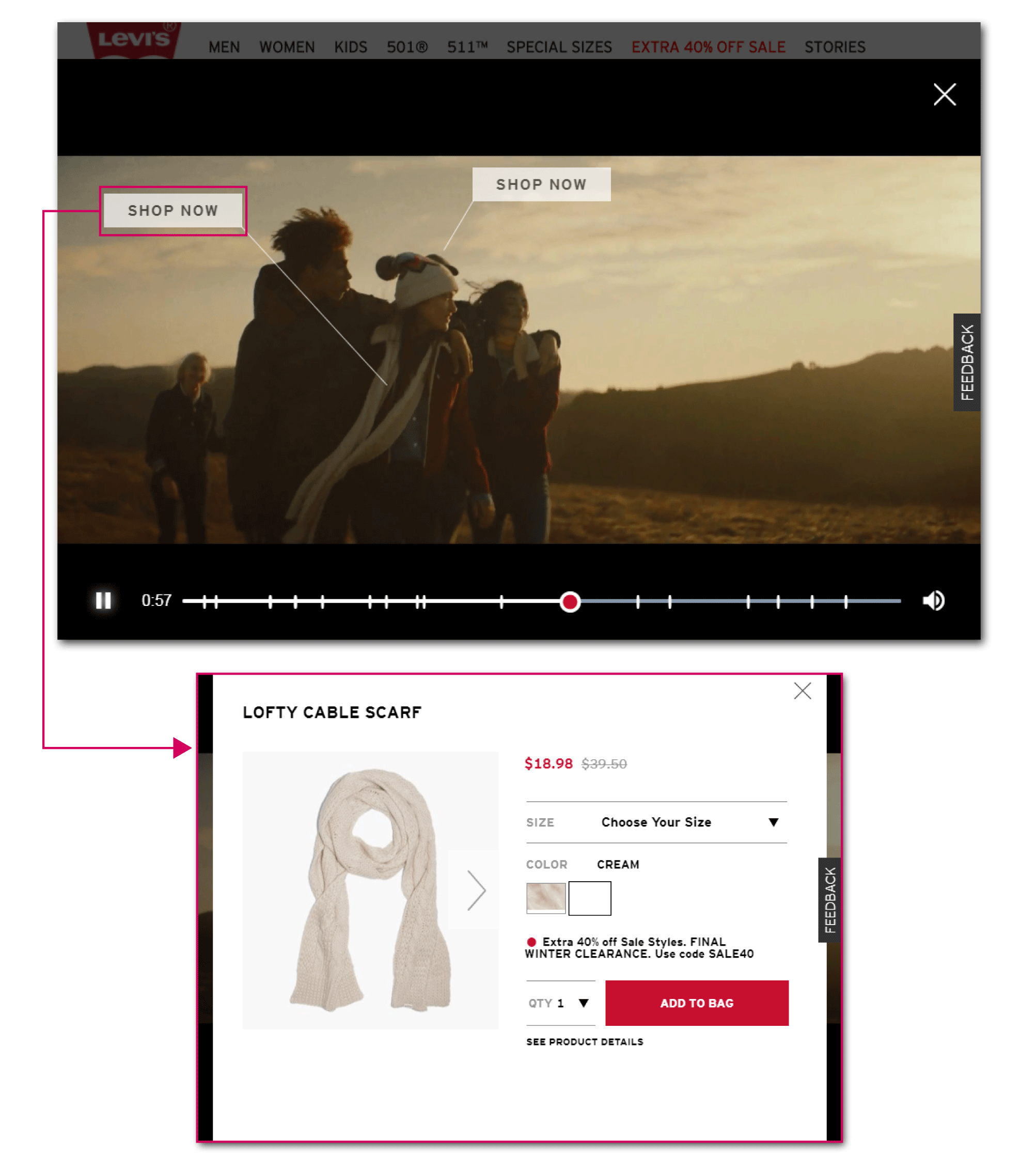 Levi's shoppable videos