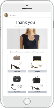 Personalized Recommendations for each shopper post checkout